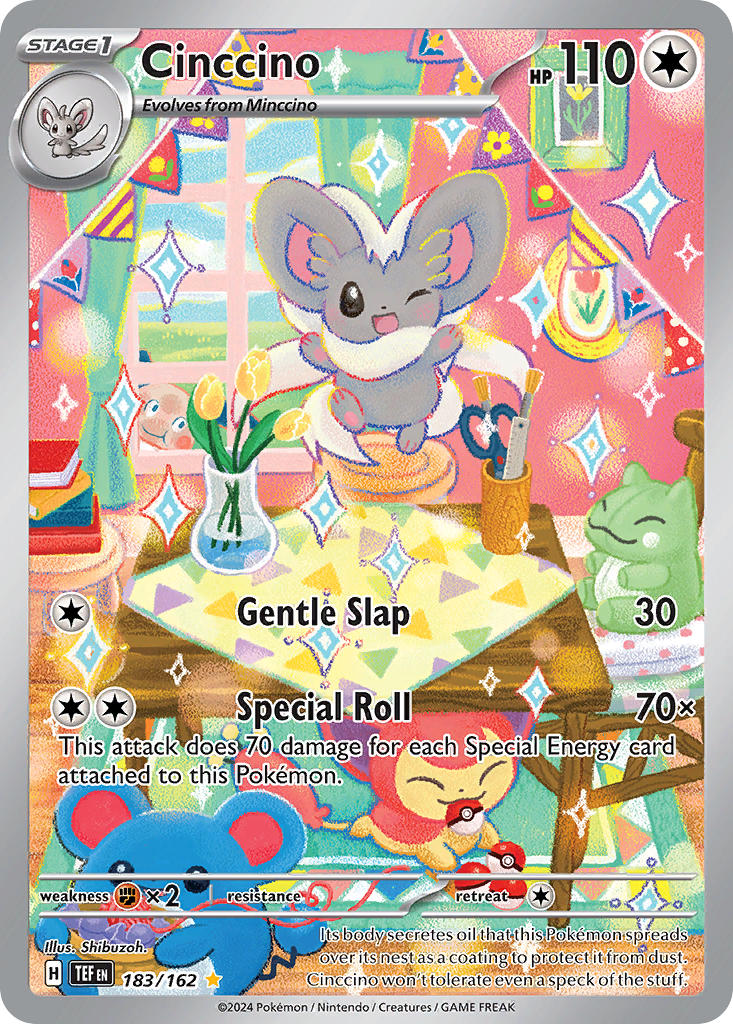 Cinccino⁣ - Temporal Forces⁣ (Illustration Rare)⁣ [183] English / Near Mint / Normal