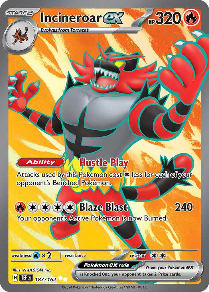 Incineroar ex⁣ - Temporal Forces⁣ (Ultra Rare)⁣ [187] English / Near Mint / Normal
