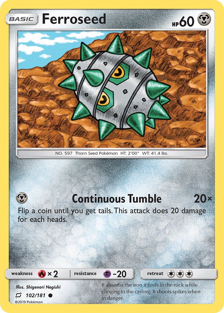 Ferroseed⁣ - Team Up⁣ (Common)⁣ [102] English / Excellent / Normal