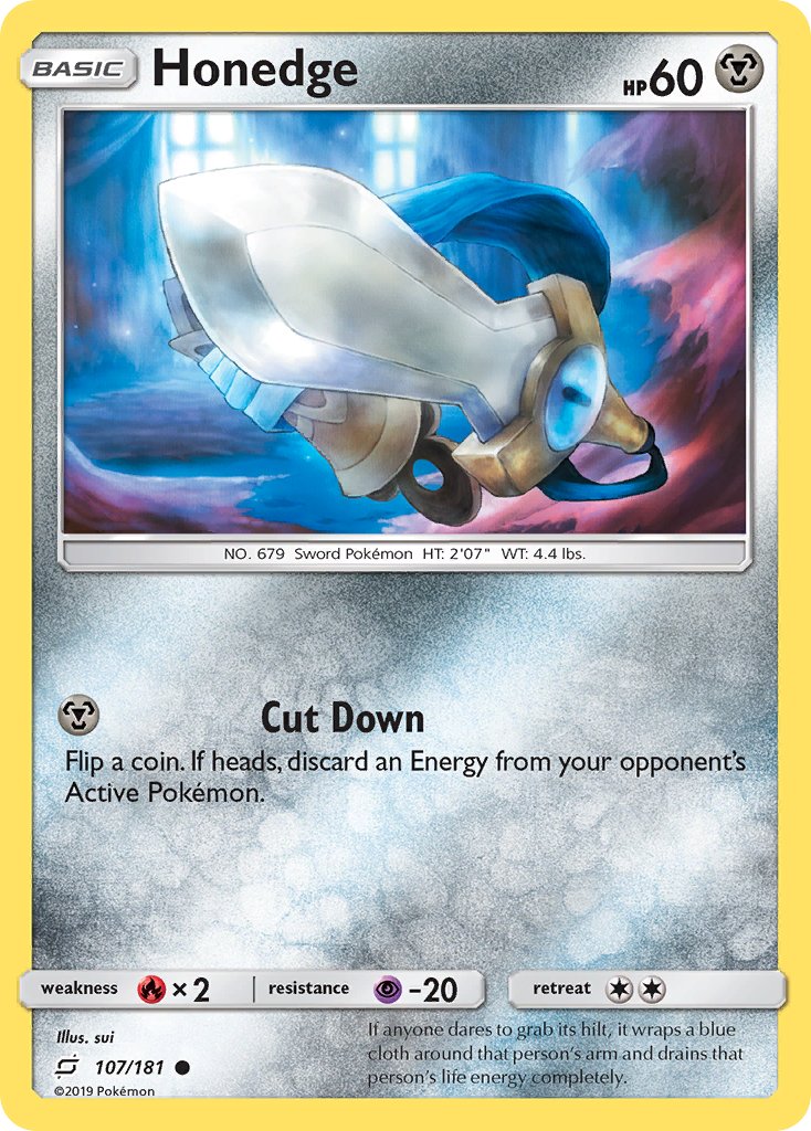 Honedge⁣ - Team Up⁣ (Common)⁣ [107] English / Near Mint / Reverse-Holo Normal