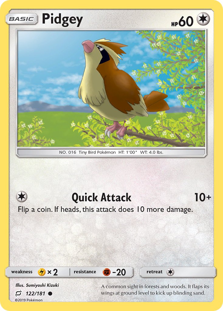 Pidgey⁣ - Team Up⁣ (Common)⁣ [122] English / Near Mint / Reverse-Holo Normal