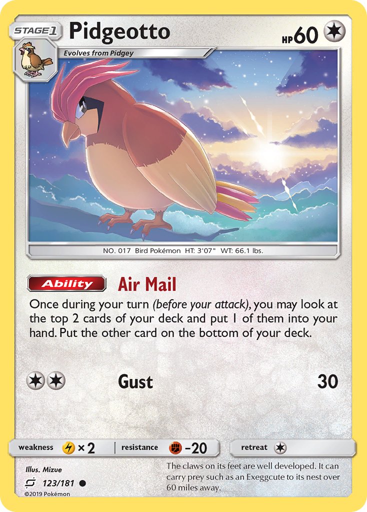 Pidgeotto⁣ - Team Up⁣ (Common)⁣ [123] English / Excellent / Normal