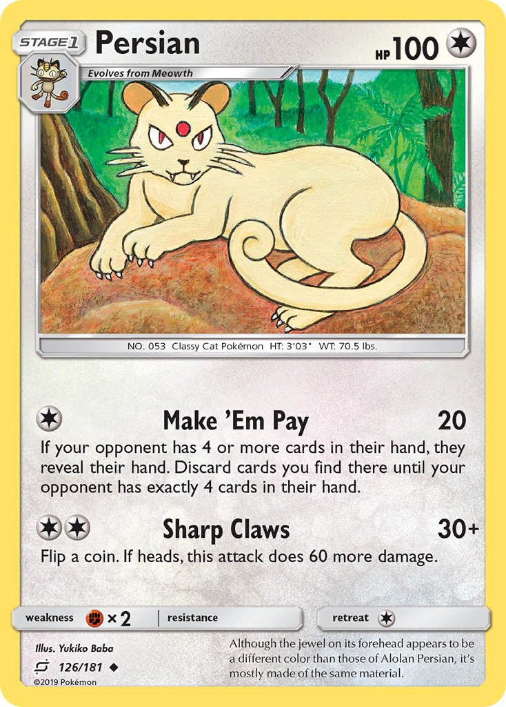 Persian⁣ - Team Up⁣ (Uncommon)⁣ [126] English / Near Mint / Reverse-Holo Normal