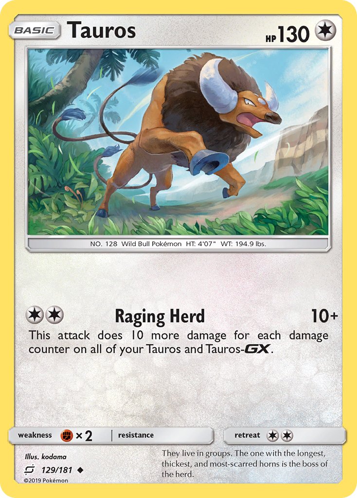 Tauros⁣ - Team Up⁣ (Uncommon)⁣ [129] English / Excellent / Normal