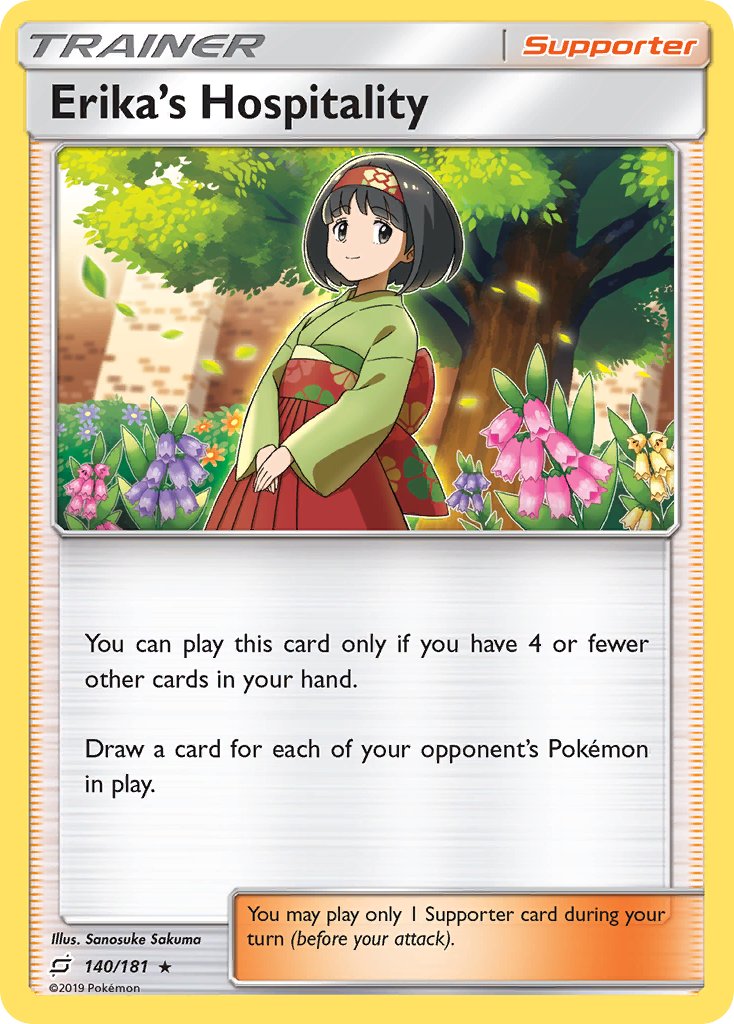Erika's Hospitality⁣ - Team Up⁣ (Holo Rare)⁣ [140] English / Near Mint / Reverse-Holo Normal