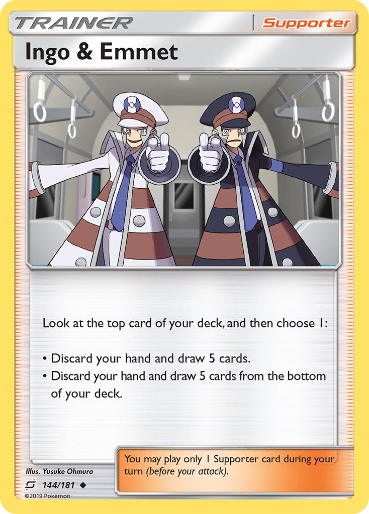 Ingo & Emmet⁣ - Team Up⁣ (Uncommon)⁣ [144] English / Near Mint / Reverse-Holo Normal