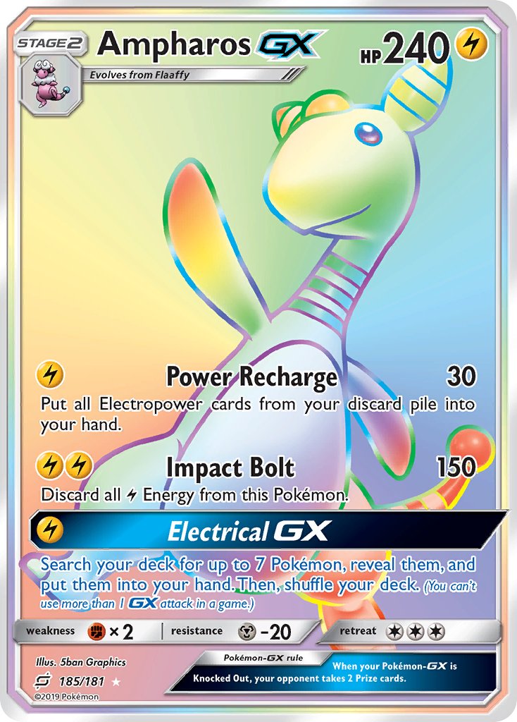 Ampharos GX⁣ - Team Up⁣ (Secret Rare)⁣ [185] English / Near Mint / Normal
