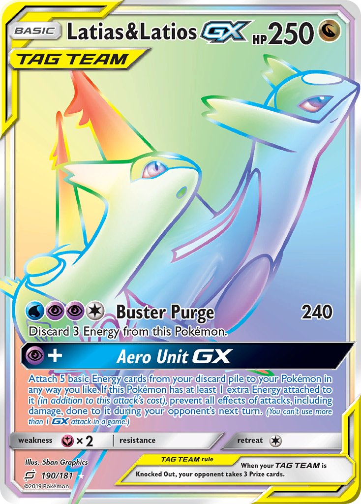 Latias & Latios GX⁣ - Team Up⁣ (Secret Rare)⁣ [190] English / Near Mint / Normal