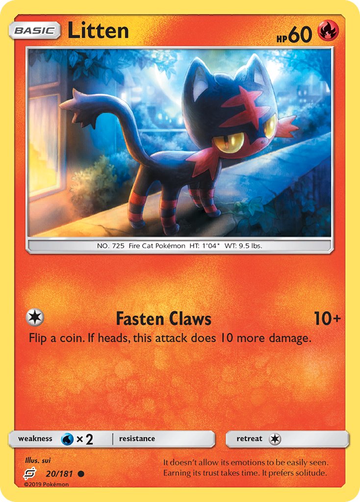 Litten⁣ - Team Up⁣ (Common)⁣ [20] English / Near Mint / Normal