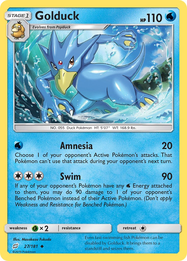 Golduck⁣ - Team Up⁣ (Uncommon)⁣ [27] English / Near Mint / Reverse-Holo Normal