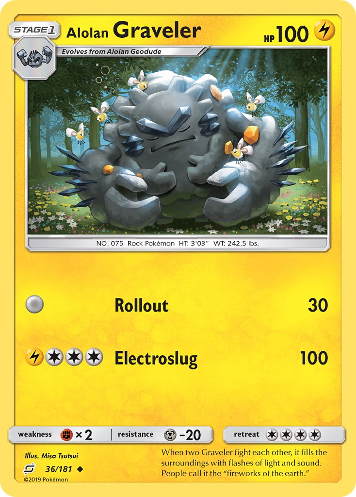 Alolan Graveler⁣ - Team Up⁣ (Uncommon)⁣ [36] English / Excellent / Normal