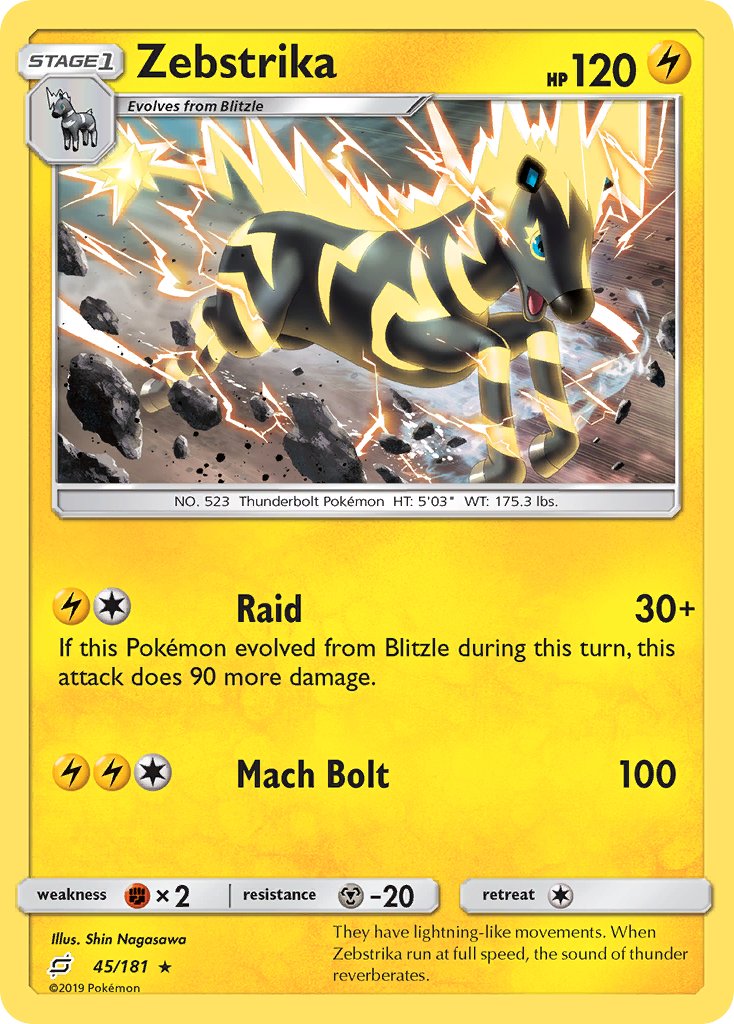 Zebstrika⁣ - Team Up⁣ (Rare)⁣ [45] English / Near Mint / Reverse-Holo Normal