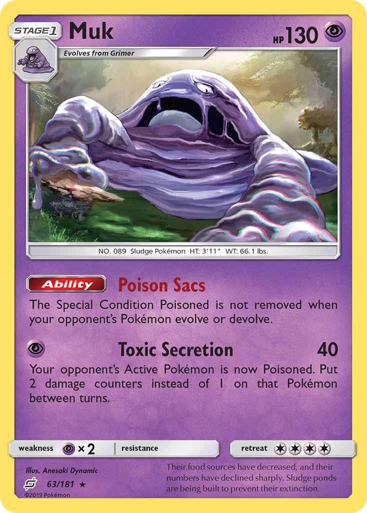 Muk⁣ - Team Up⁣ (Rare)⁣ [63] English / Near Mint / Reverse-Holo Normal