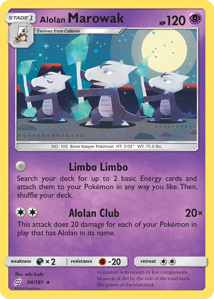 Alolan Marowak⁣ - Team Up⁣ (Rare)⁣ [64] English / Near Mint / Reverse-Holo Normal