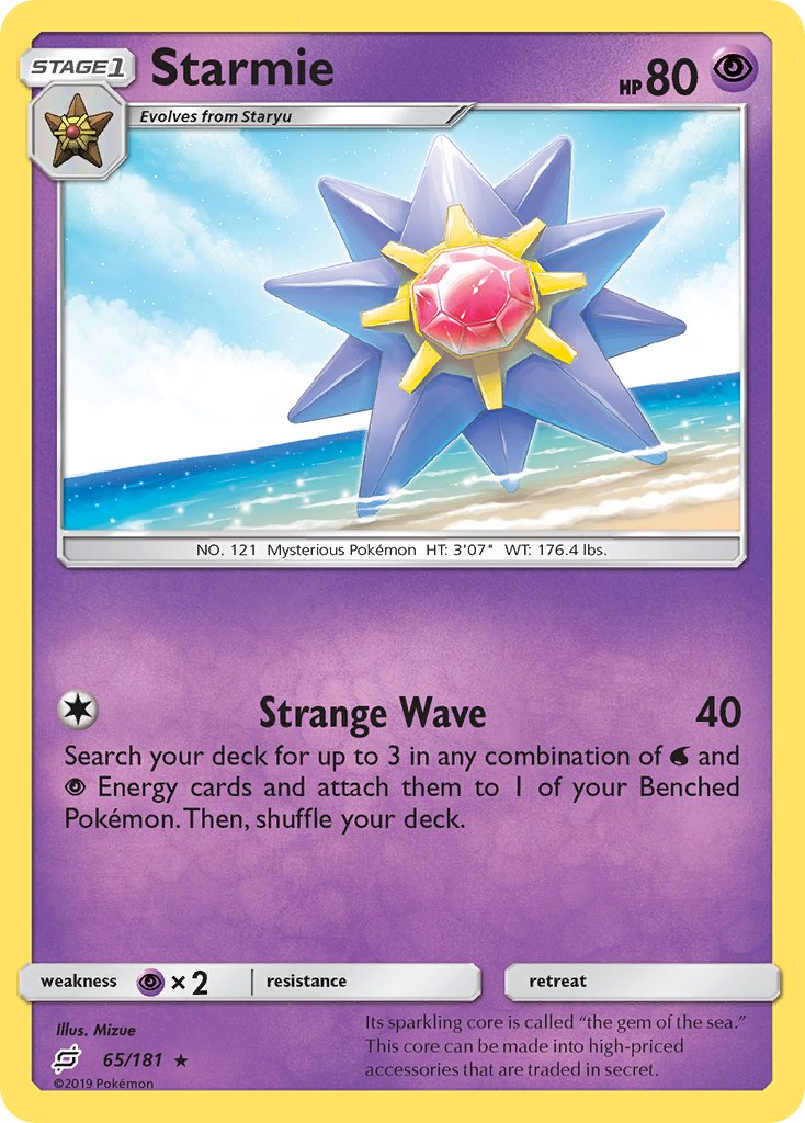 Starmie⁣ - Team Up⁣ (Rare)⁣ [65] English / Near Mint / Reverse-Holo Normal
