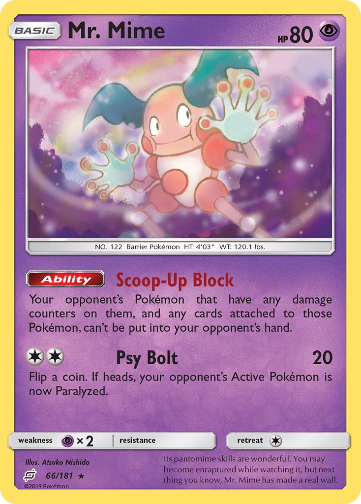 Mr. Mime⁣ - Team Up⁣ (Rare)⁣ [66] English / Near Mint / Reverse-Holo Normal