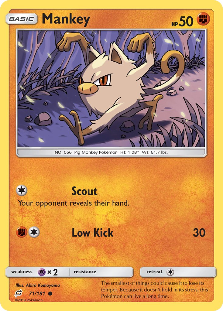 Mankey⁣ - Team Up⁣ (Common)⁣ [71] English / Near Mint / Normal