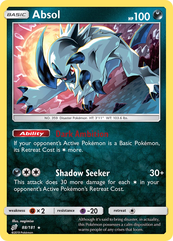 Absol⁣ - Team Up⁣ (Holo Rare)⁣ [88] English / Excellent / Normal