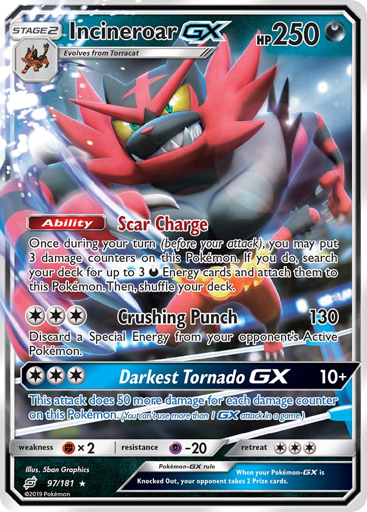 Incineroar GX⁣ - Team Up⁣ (Ultra Rare)⁣ [97] English / Near Mint / Normal