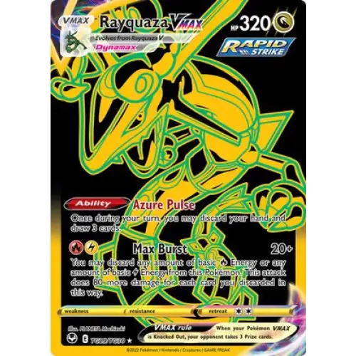 (TG29/TG30) Rayquaza Vmax - Gold Enkeltkort Silver Tempest