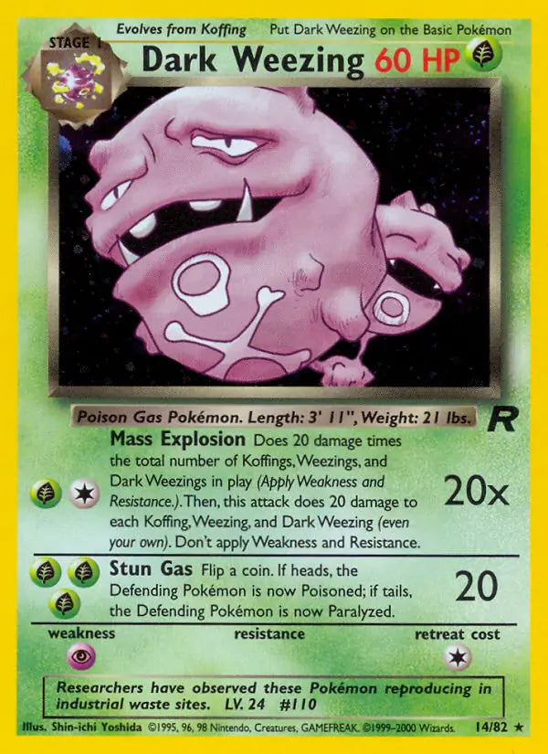 Dark Weezing⁣ - Team Rocket⁣ (Holo Rare)⁣ [14] English / Poor / Normal