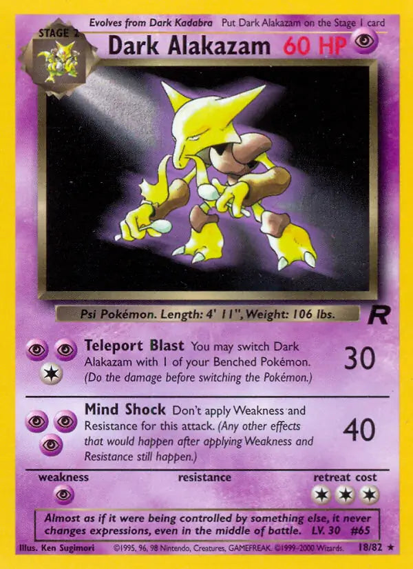 Dark Alakazam - Team Rocket (Rare) [18] Kortspil