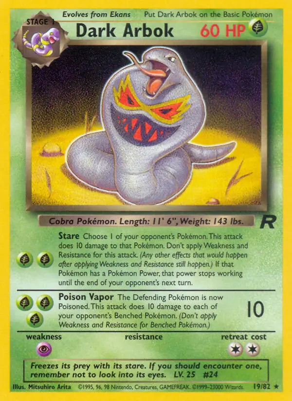 Dark Arbok⁣ - Team Rocket⁣ (Rare)⁣ [19] English / Played / Normal