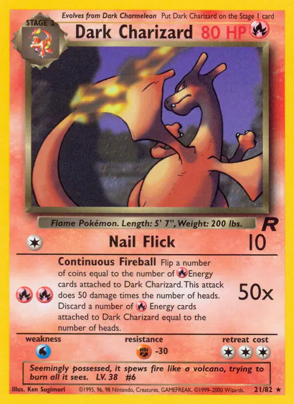Dark Charizard⁣ - Team Rocket⁣ (Rare)⁣ [21] English / Played / Normal