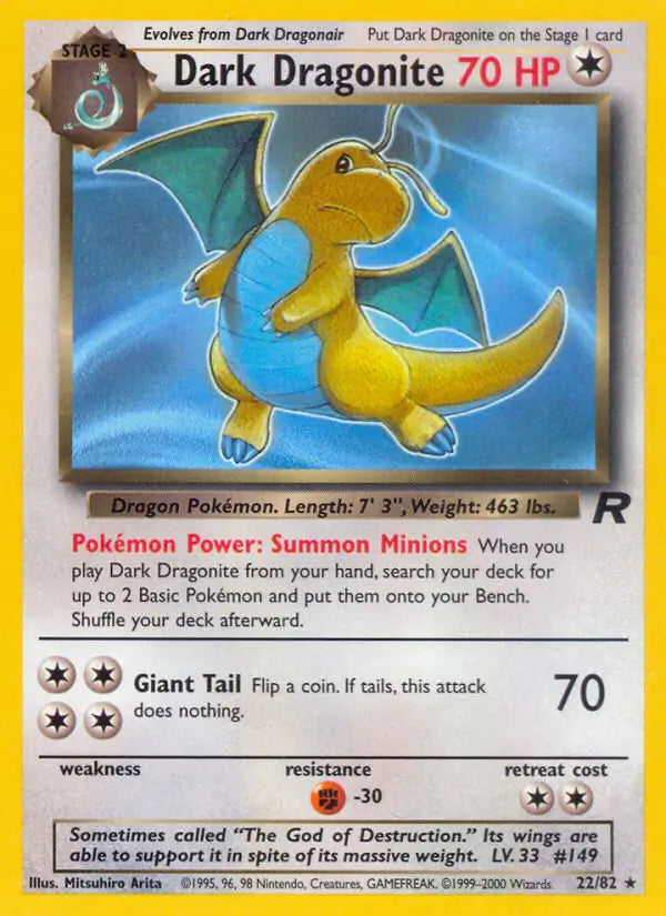 Dark Dragonite⁣ - Team Rocket⁣ (Rare)⁣ [22] English / Played / Normal