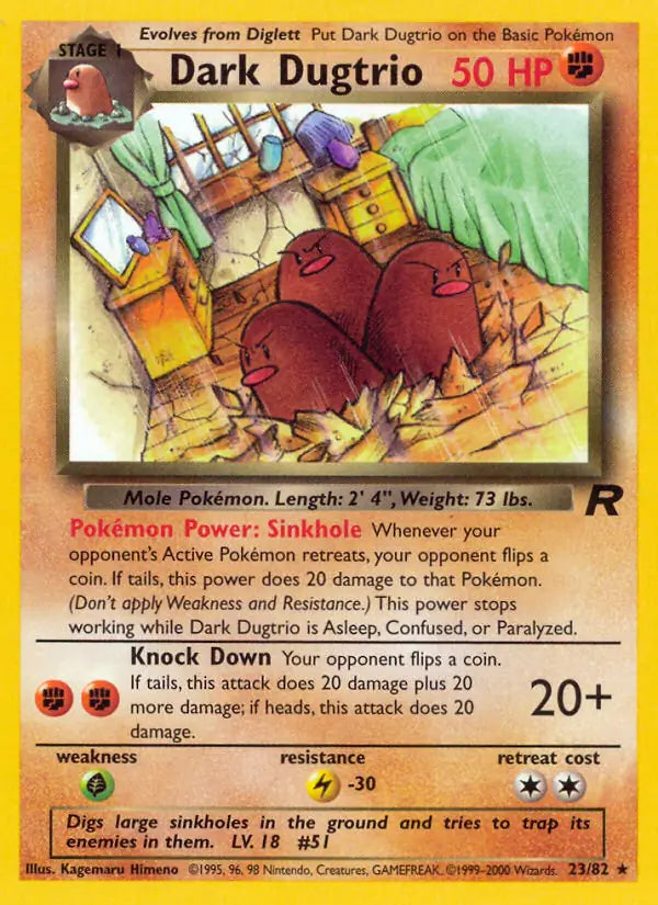 Dark Dugtrio - Team Rocket (Rare) [TR-23] English / Excellent / Normal