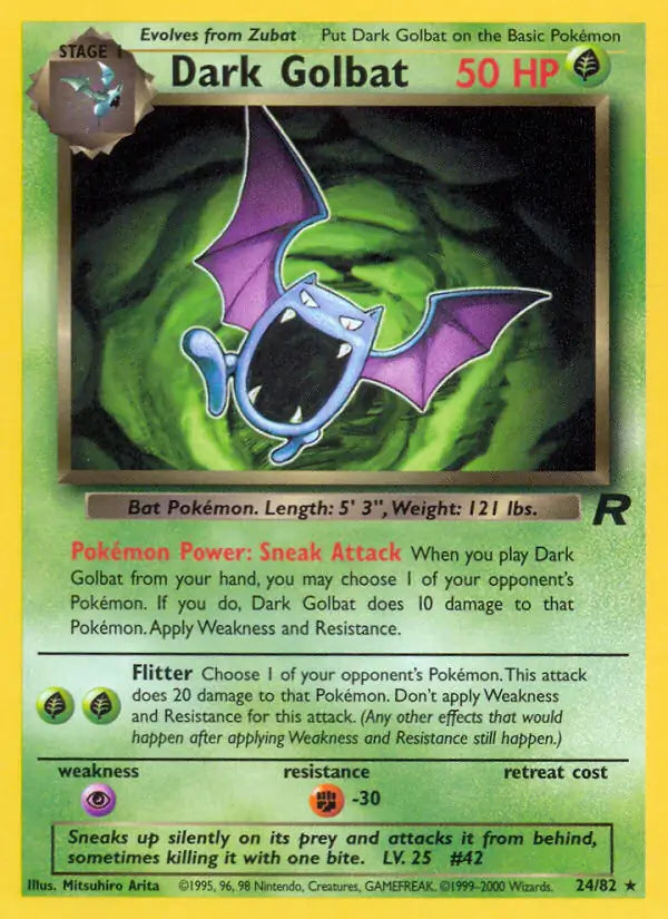 Dark Golbat⁣ - Team Rocket⁣ (Rare)⁣ [24] English / Good / Normal