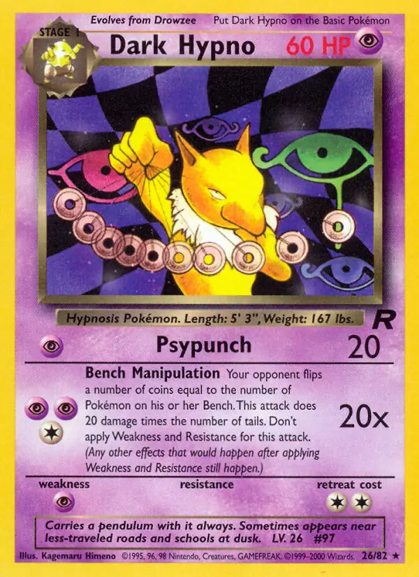 Dark Hypno - Team Rocket (Rare) [TR-26] English / Excellent / Normal