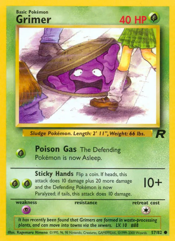 Grimer⁣ - Team Rocket⁣ (Common)⁣ [57] English / Light Played / Normal