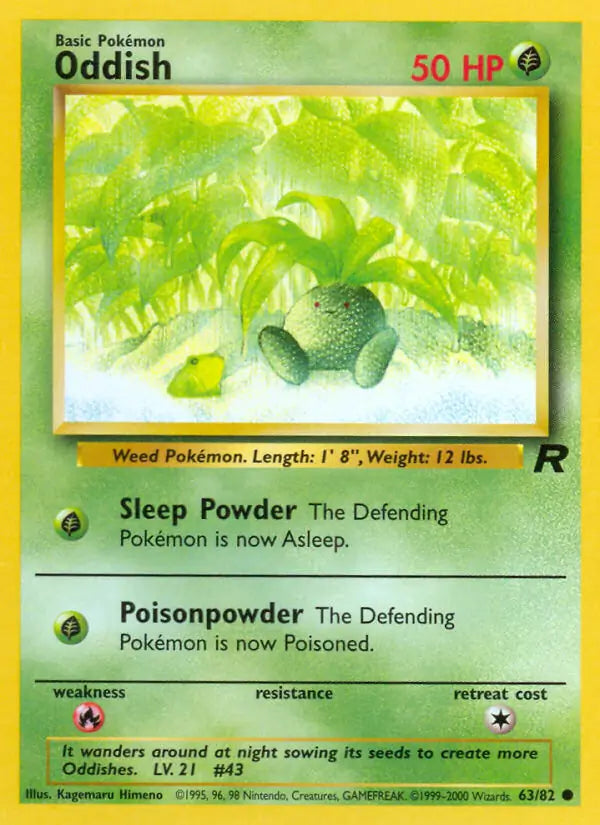 Oddish⁣ - Team Rocket⁣ (Common)⁣ [63] English / Good / Normal