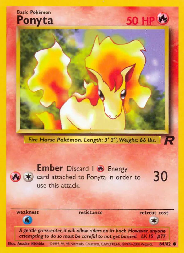 Ponyta⁣ - Team Rocket⁣ (Common)⁣ [64] English / Near Mint / 1st-Edition