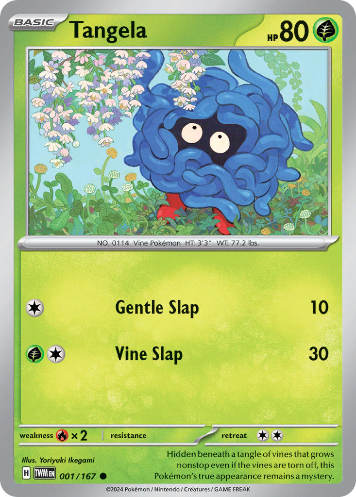 Tangela⁣ - Twilight Masquerade⁣ (Common)⁣ [001] English / Near Mint / Reverse-Holo Normal