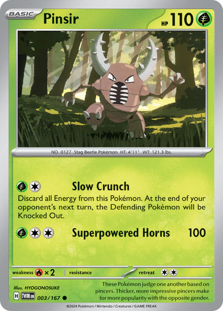 Pinsir⁣ - Twilight Masquerade⁣ (Common)⁣ [003] English / Near Mint / Reverse-Holo Normal