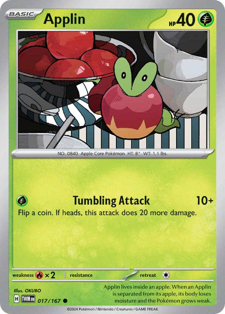 Applin⁣ - Twilight Masquerade⁣ (Common)⁣ [017] English / Near Mint / Normal