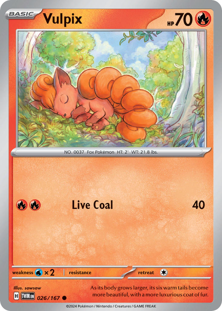 Vulpix⁣ - Twilight Masquerade⁣ (Common)⁣ [026] English / Near Mint / Normal