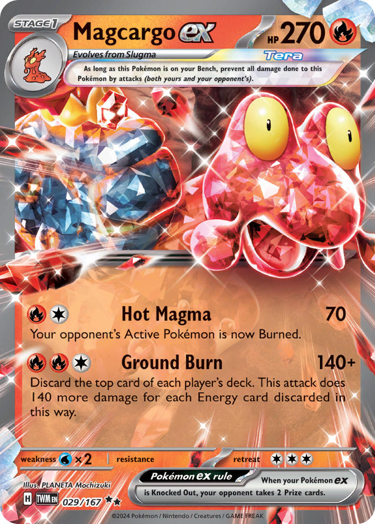 Magcargo ex⁣ - Twilight Masquerade⁣ (Double Rare)⁣ [029] English / Excellent / Normal