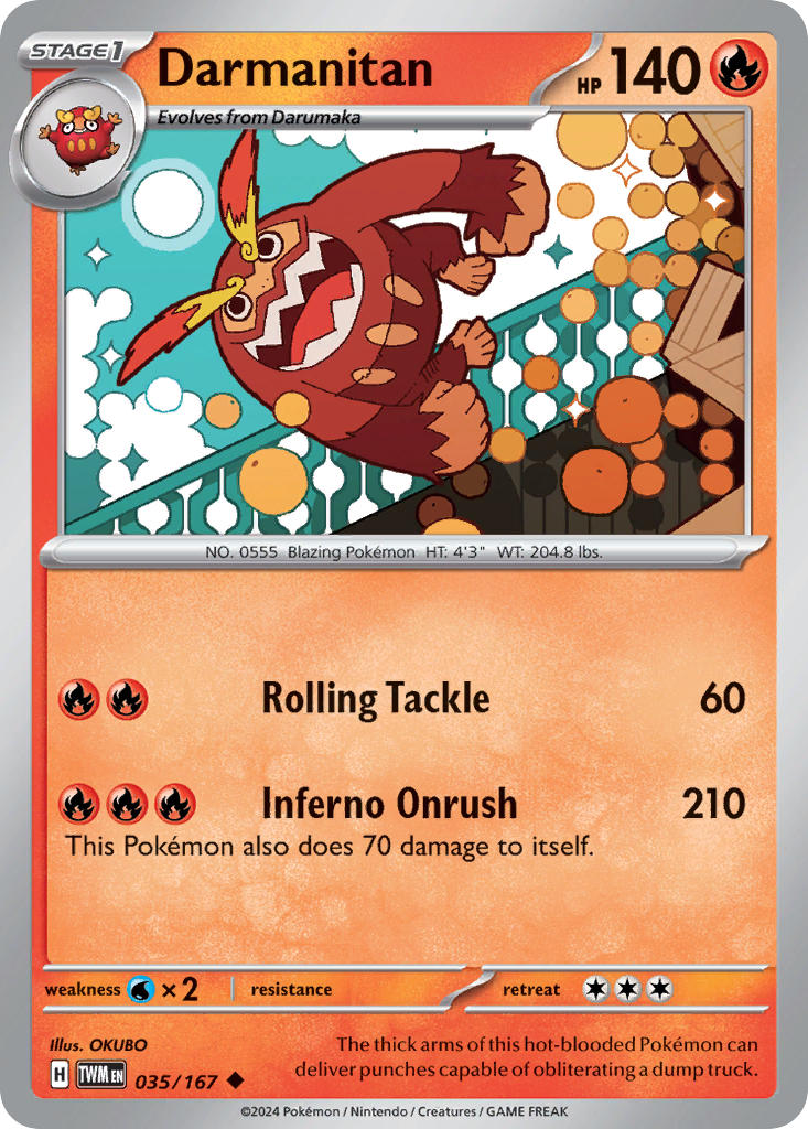 Darmanitan⁣ - Twilight Masquerade⁣ (Uncommon)⁣ [035] English / Near Mint / Reverse-Holo Normal