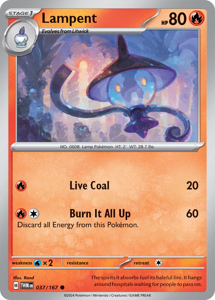Lampent⁣ - Twilight Masquerade⁣ (Common)⁣ [037] English / Near Mint / Normal