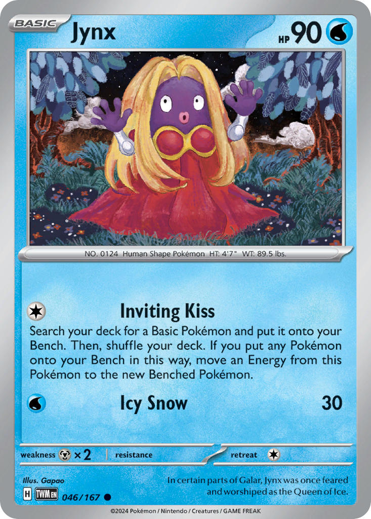 Jynx⁣ - Twilight Masquerade⁣ (Common)⁣ [046] English / Near Mint / Reverse-Holo Normal