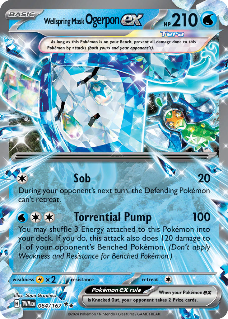 Wellspring Mask Ogerpon ex⁣ - Twilight Masquerade⁣ (Double Rare)⁣ [064] English / Near Mint / Normal