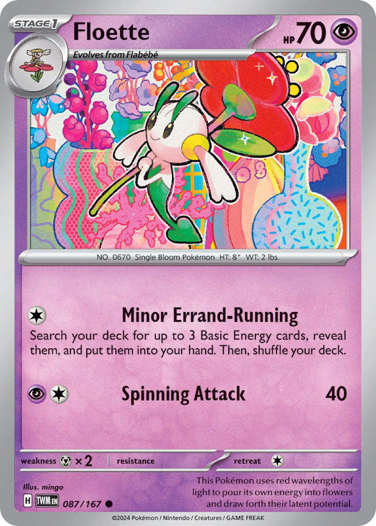 Floette⁣ - Twilight Masquerade⁣ (Common)⁣ [087] English / Near Mint / Reverse-Holo Normal