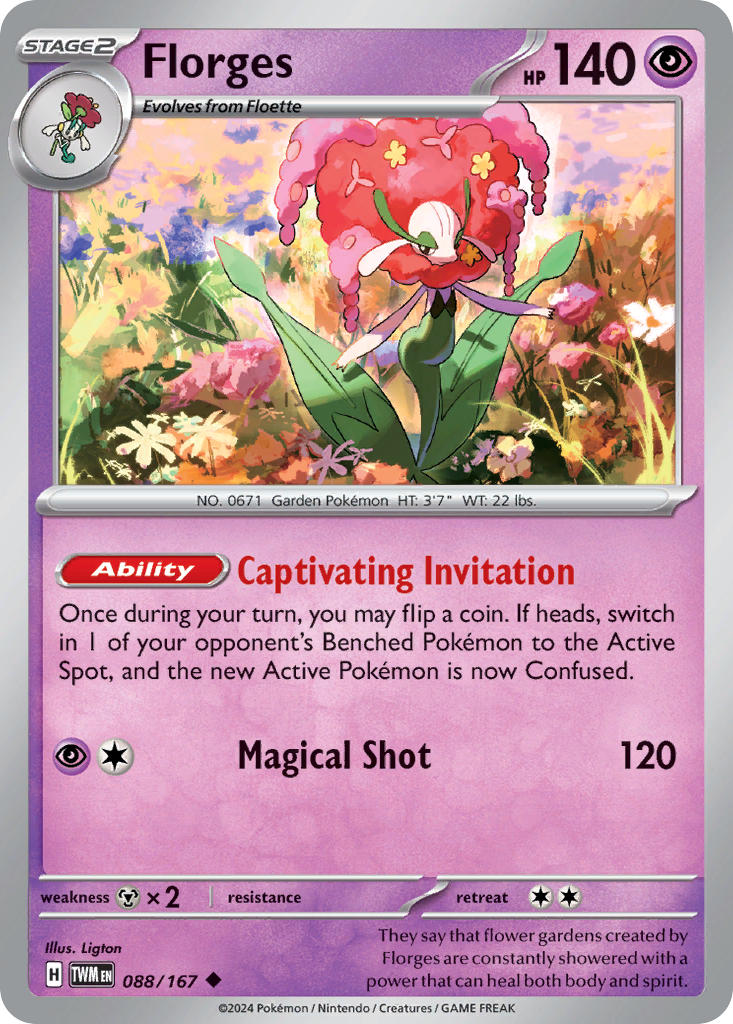Florges⁣ - Twilight Masquerade⁣ (Uncommon)⁣ [088] English / Near Mint / Normal