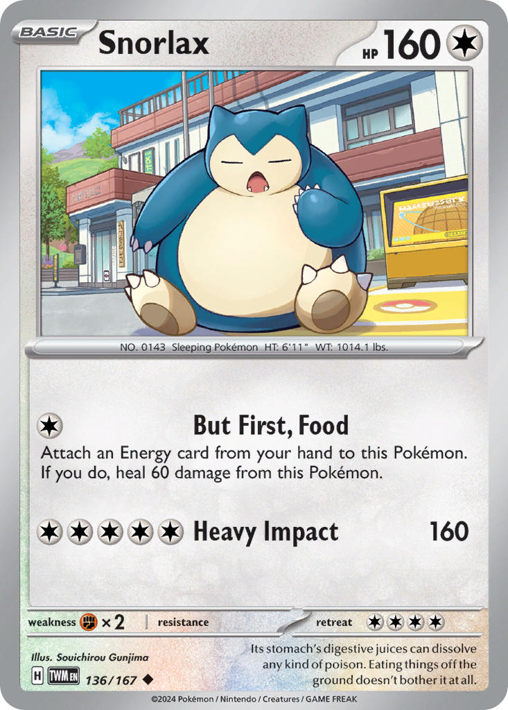 Snorlax⁣ - Twilight Masquerade⁣ (Uncommon)⁣ [136] English / Near Mint / Normal