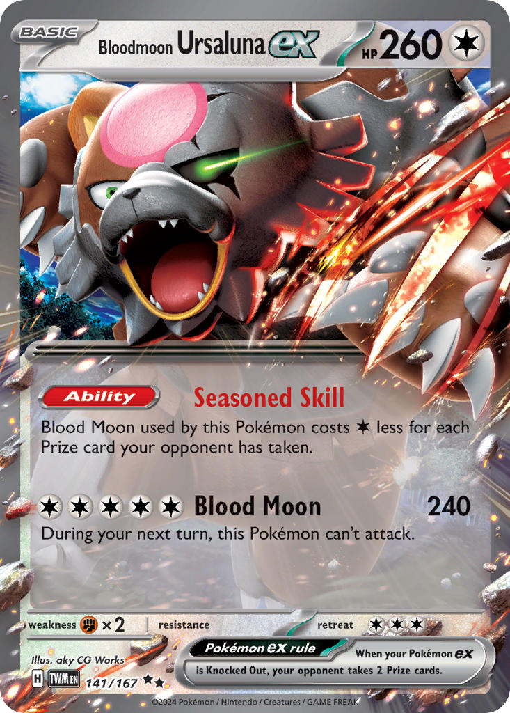 Bloodmoon Ursaluna ex⁣ - Twilight Masquerade⁣ (Double Rare)⁣ [141] English / Near Mint / Normal