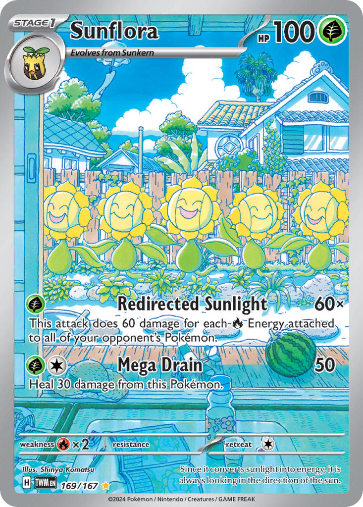 Sunflora⁣ - Twilight Masquerade⁣ (Illustration Rare)⁣ [169] English / Near Mint / Normal