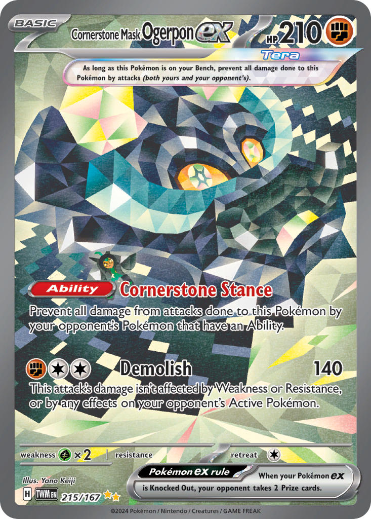 Cornerstone Mask Ogerpon ex⁣ - Twilight Masquerade⁣ (Special Illustration Rare)⁣ [215] English / Near Mint / Normal